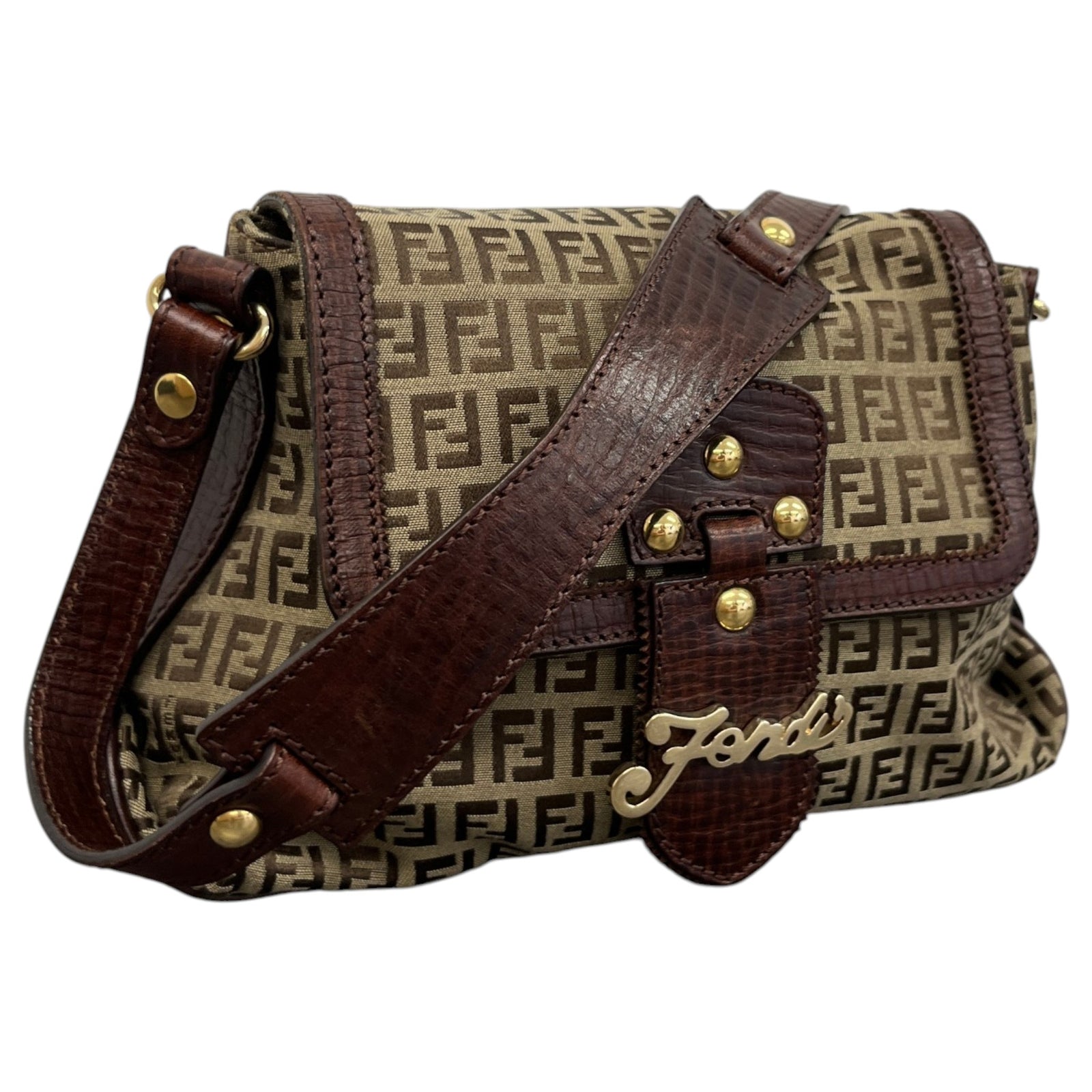 Women's Zucchino Canvas Shoulder Handbag Brown - Photo 4