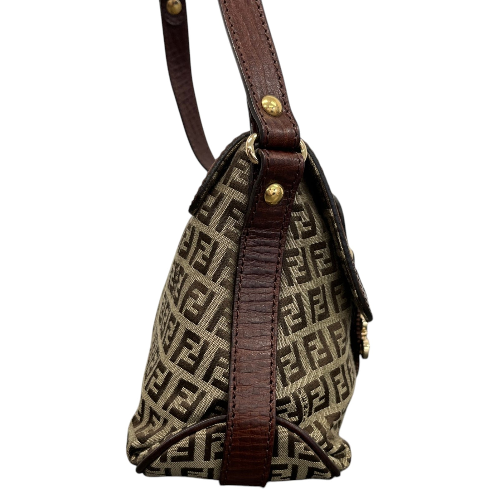 Women's Zucchino Canvas Shoulder Handbag Brown - Photo 6