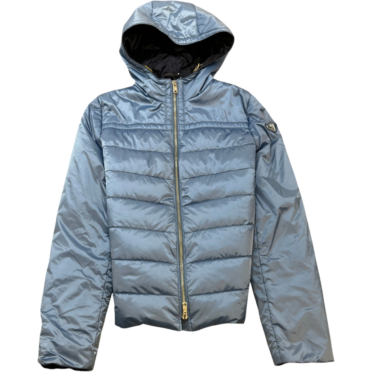 Women's Plaque Logo Down Jacket Blue Size XL / UK 14 - Photo 1