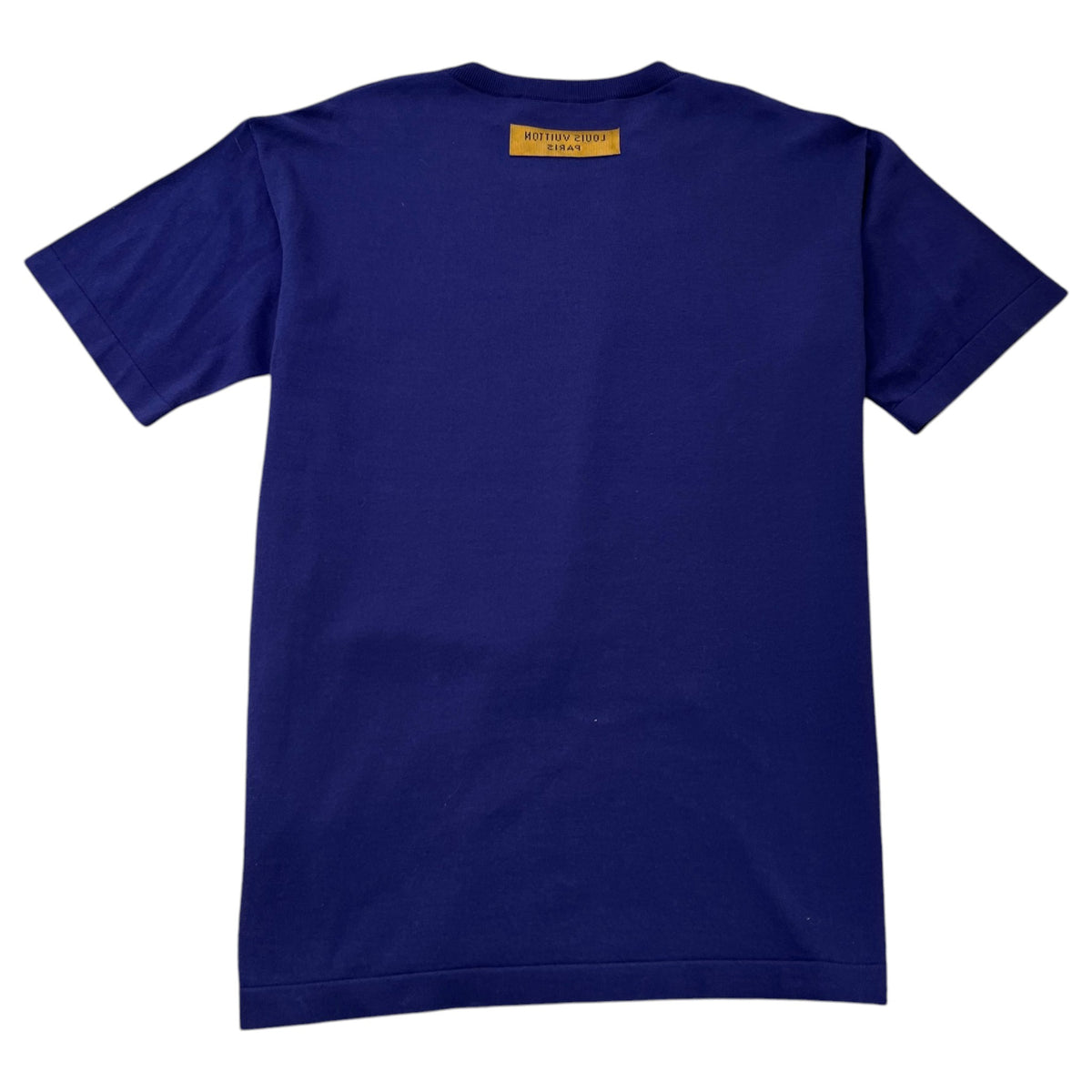 Men's Script Logo Intarsia Knit T-Shirt Navy Size L - Photo 2