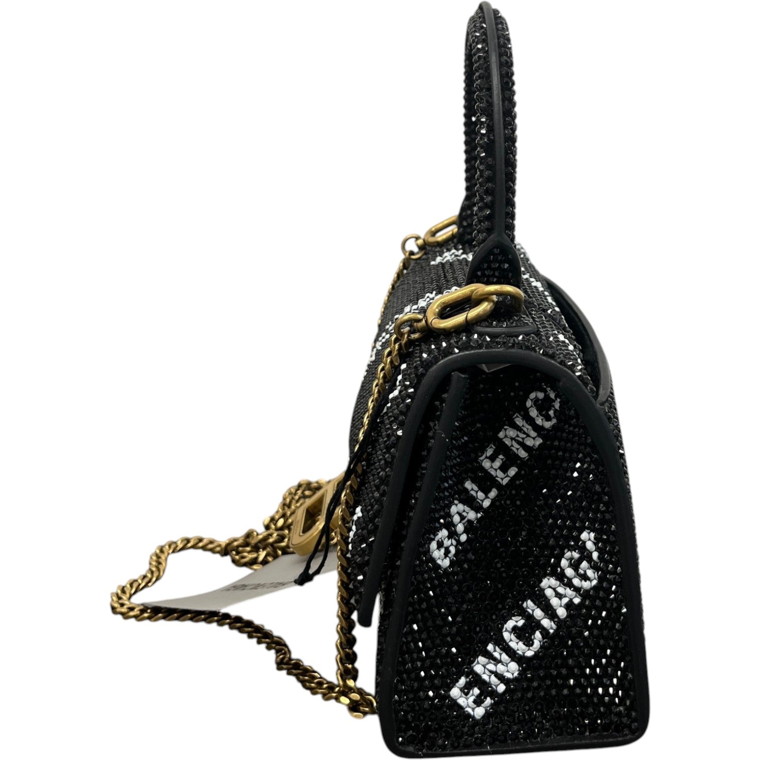 Women's Crystal Hourglass Xs Top Handle Bag Black - Photo 10