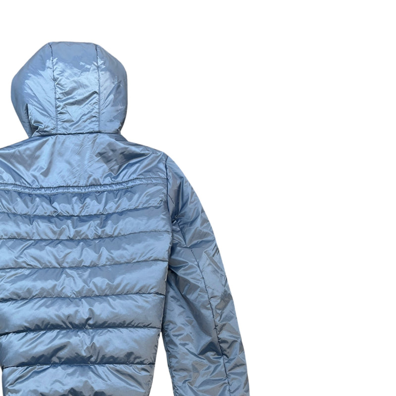 Women's Plaque Logo Down Jacket Blue Size XL / UK 14