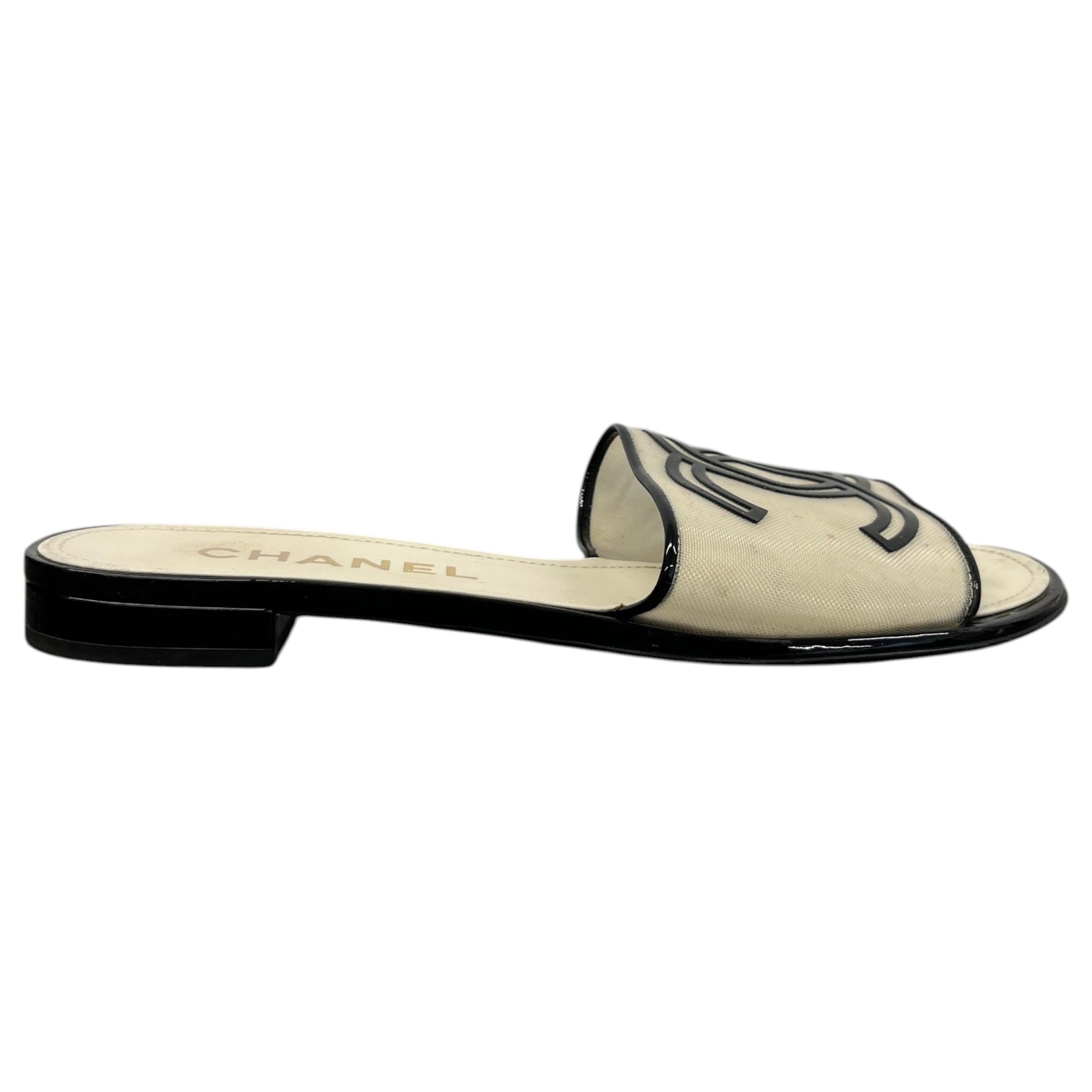 Women's Interlocking Cc Logo Sandals Beige Size EU 40.5 / 7.5 - Photo 1