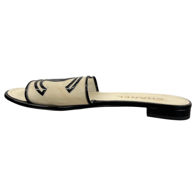 Women's Interlocking Cc Logo Sandals Beige Size EU 40.5 / 7.5