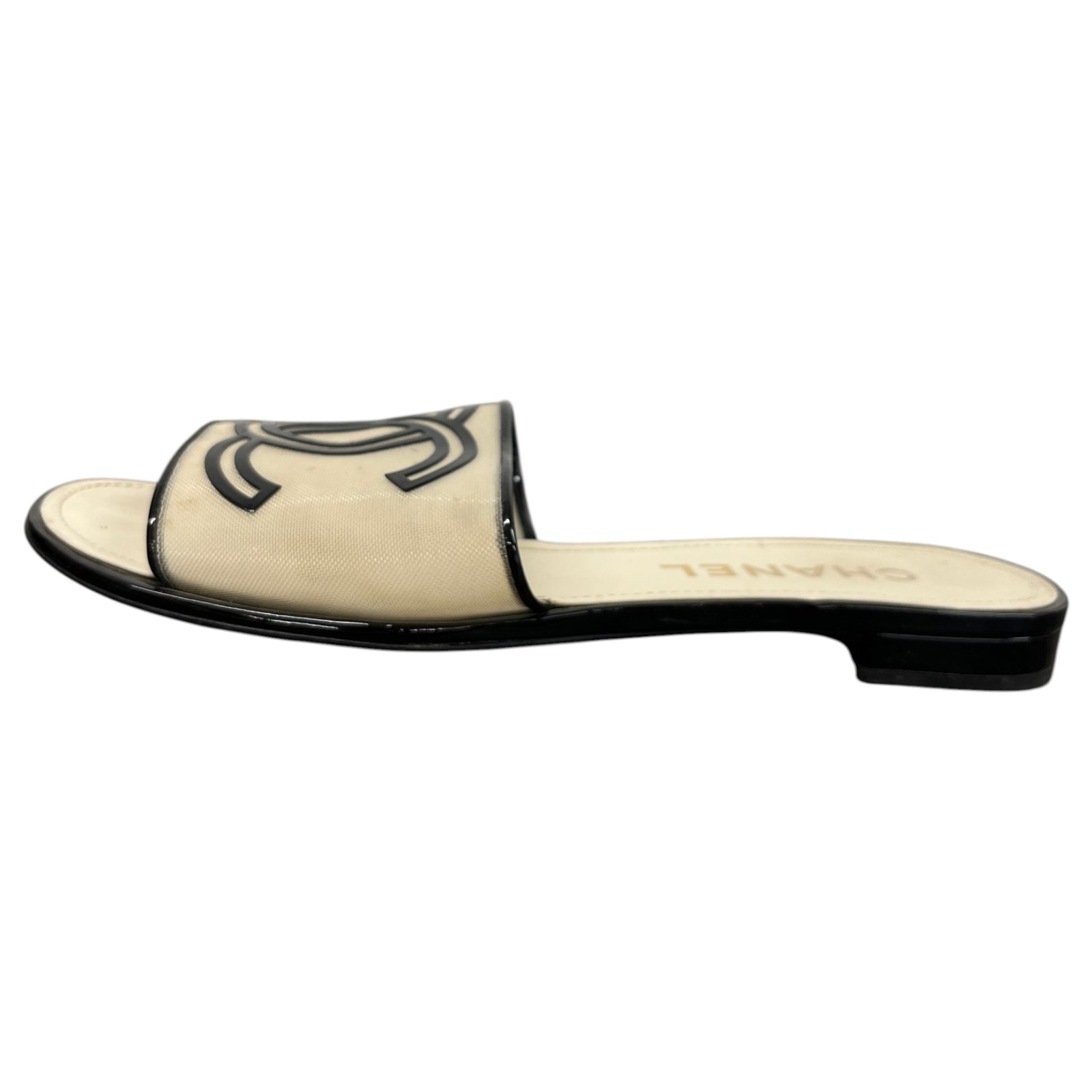Women's Interlocking Cc Logo Sandals Beige Size EU 40.5 / 7.5 - Photo 5