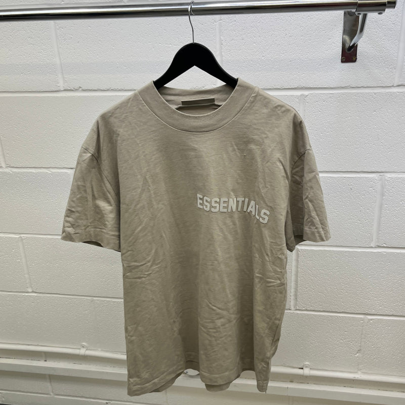 Men's Applique Logo T-Shirt Beige Size M