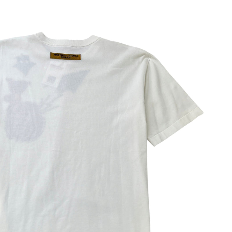 Men's Monogram Comics Intarsia T-Shirt White Size L