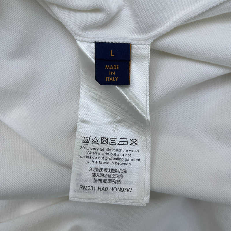 Men's Monogram Comics Intarsia T-Shirt White Size L
