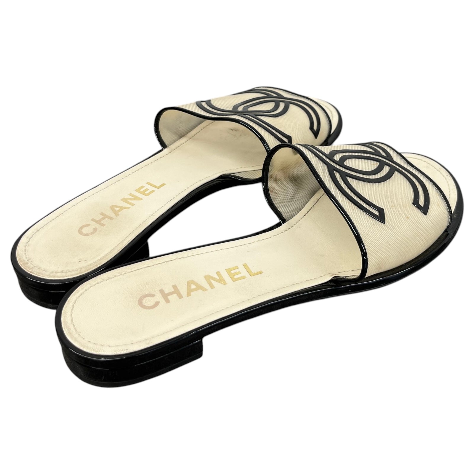 Women's Interlocking Cc Logo Sandals Beige Size EU 40.5 / 7.5 - Photo 8