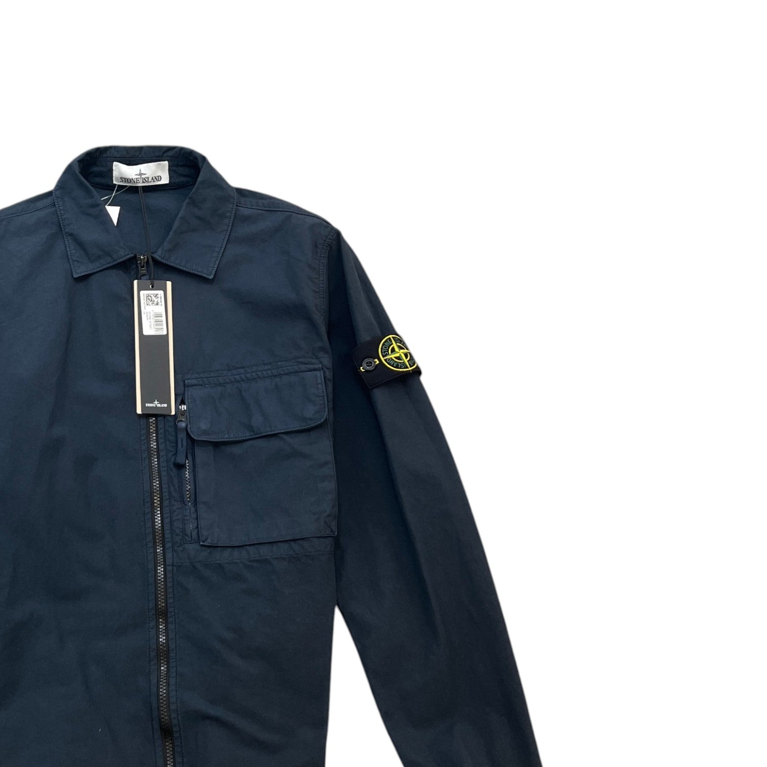Men's Applique Logo OverShirt Navy Size S - Photo 3
