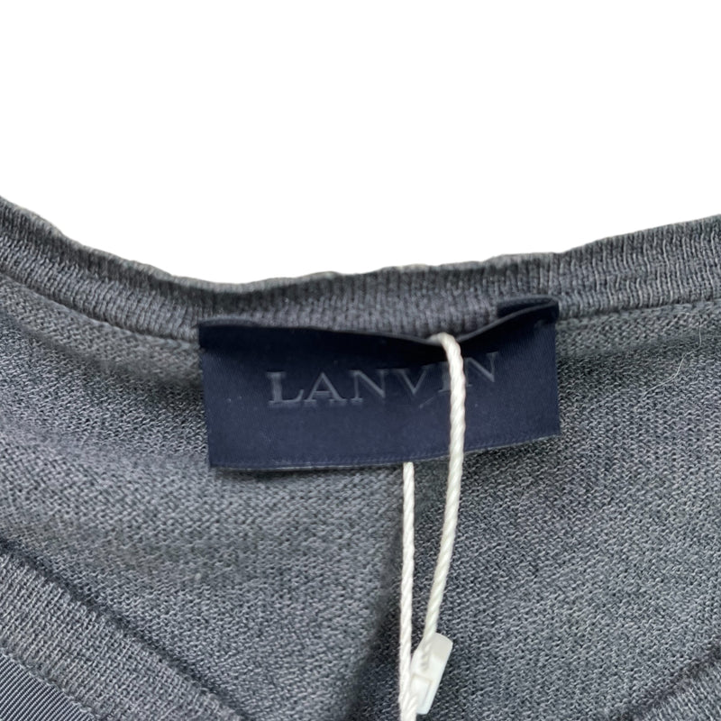 Men's V Neck Jumper Grey Size L