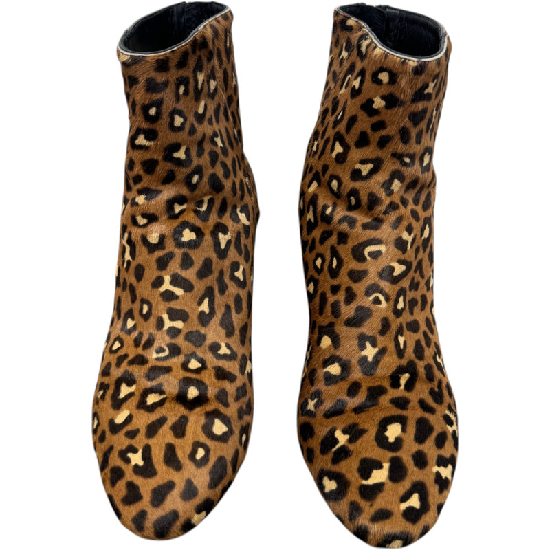 Women's Leopard Logo Print Boots Brown Size UK 7 / EU 40