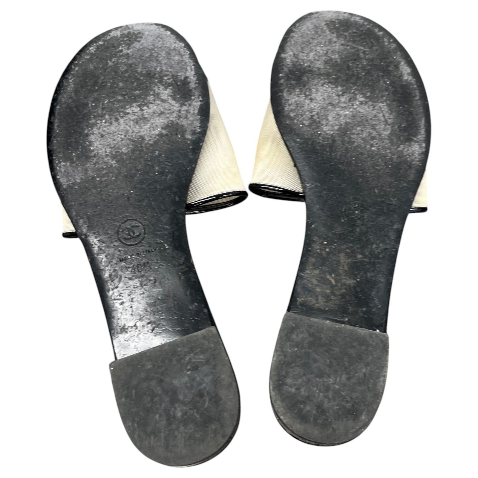 Women's Interlocking Cc Logo Sandals Beige Size EU 40.5 / 7.5 - Photo 10