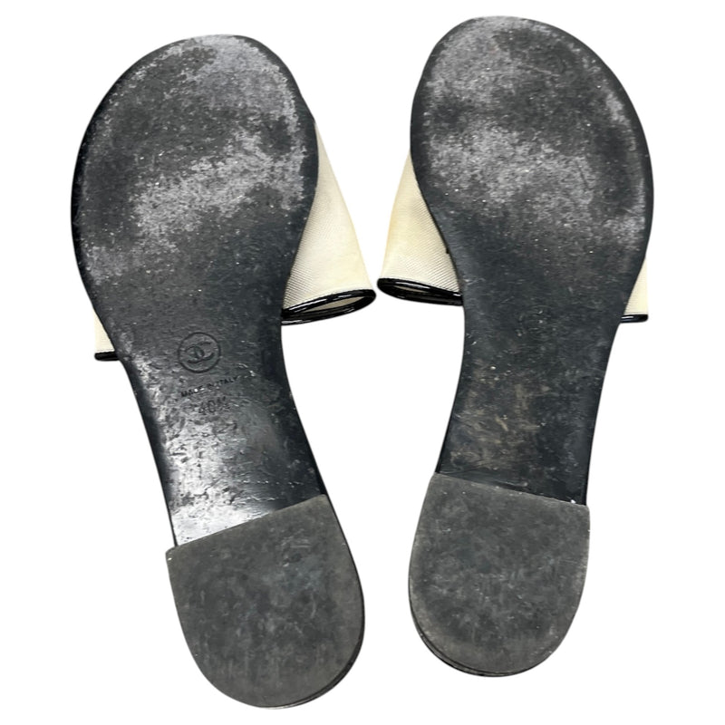 Women's Interlocking Cc Logo Sandals Beige Size EU 40.5 / 7.5