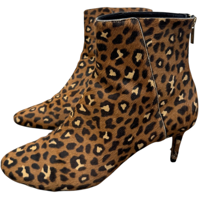 Women's Leopard Logo Print Boots Brown Size UK 7 / EU 40