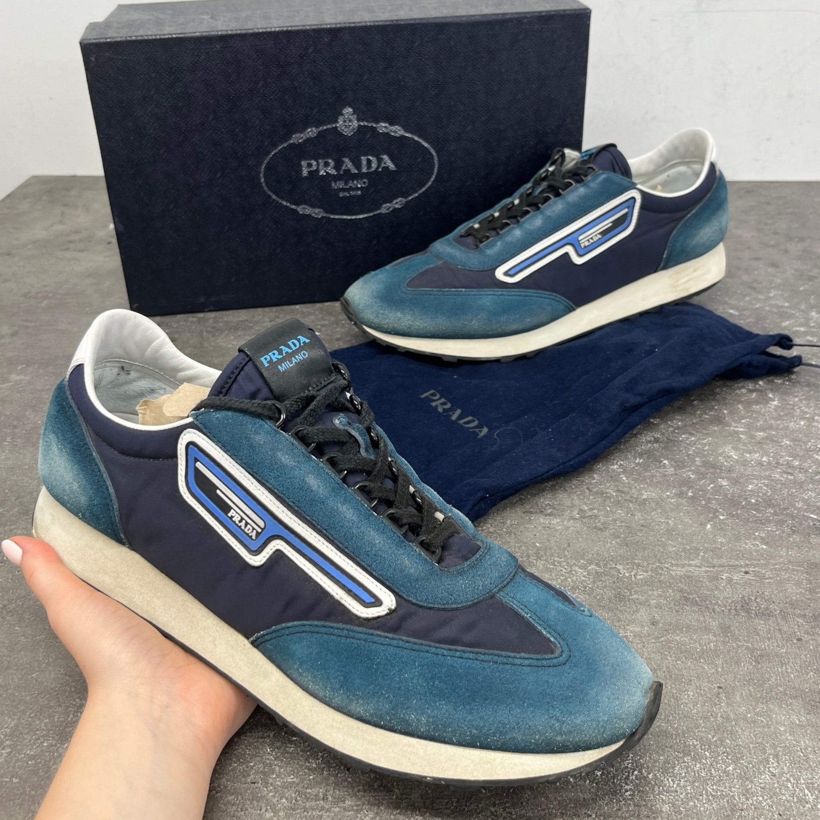 Men's Milano 70 Retro Distressed Low Trainers Green Size EU 43 / UK 9 - Photo 12