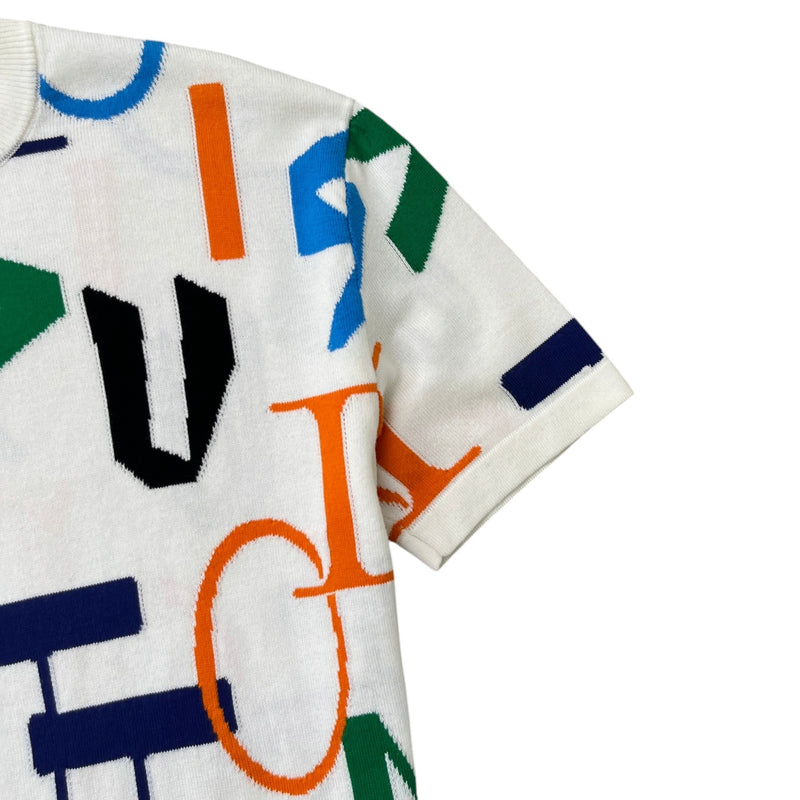 Men's LV Electric Intarsia Knit T-Shirt White Size XS