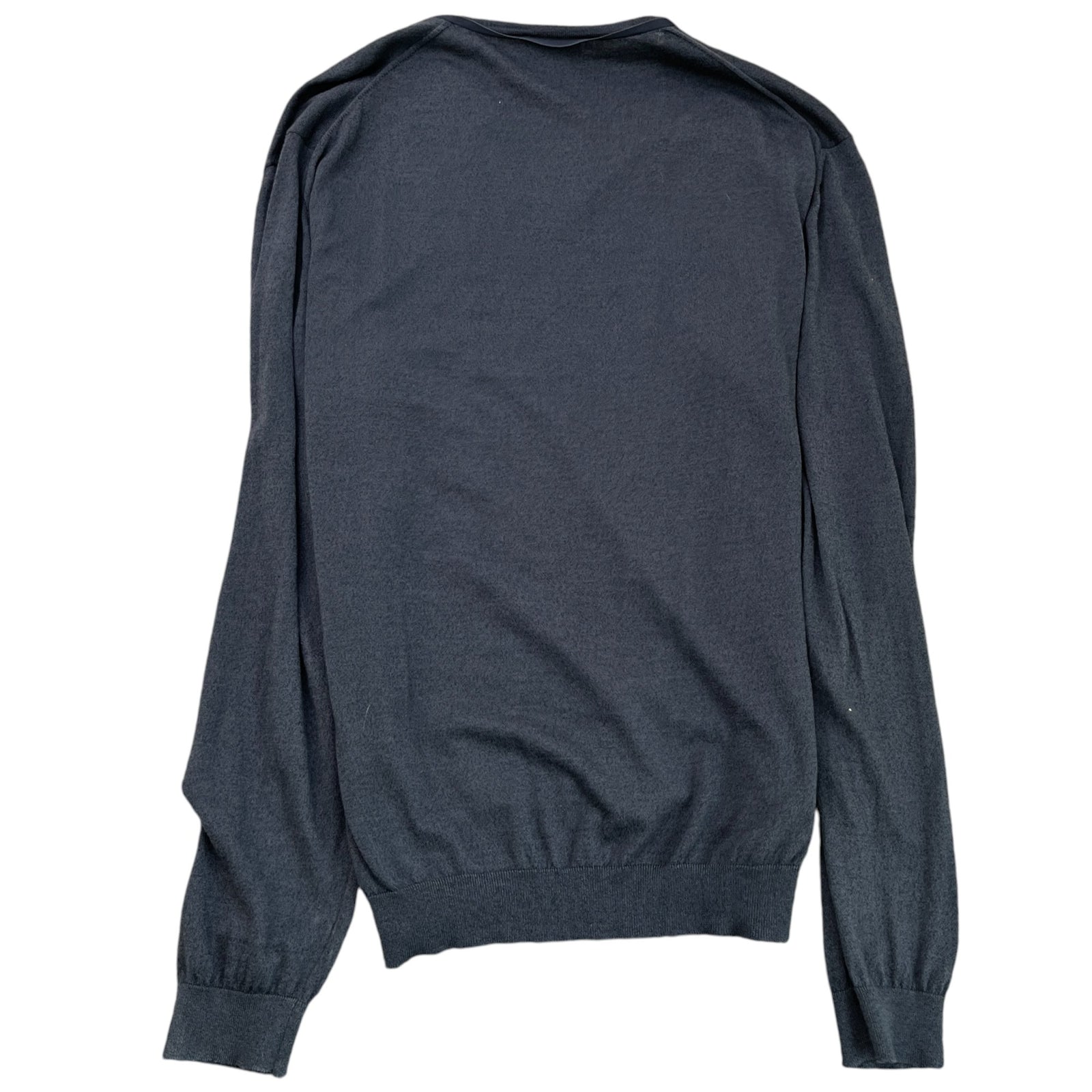 Men's V Neck Jumper Grey Size L - Photo 2