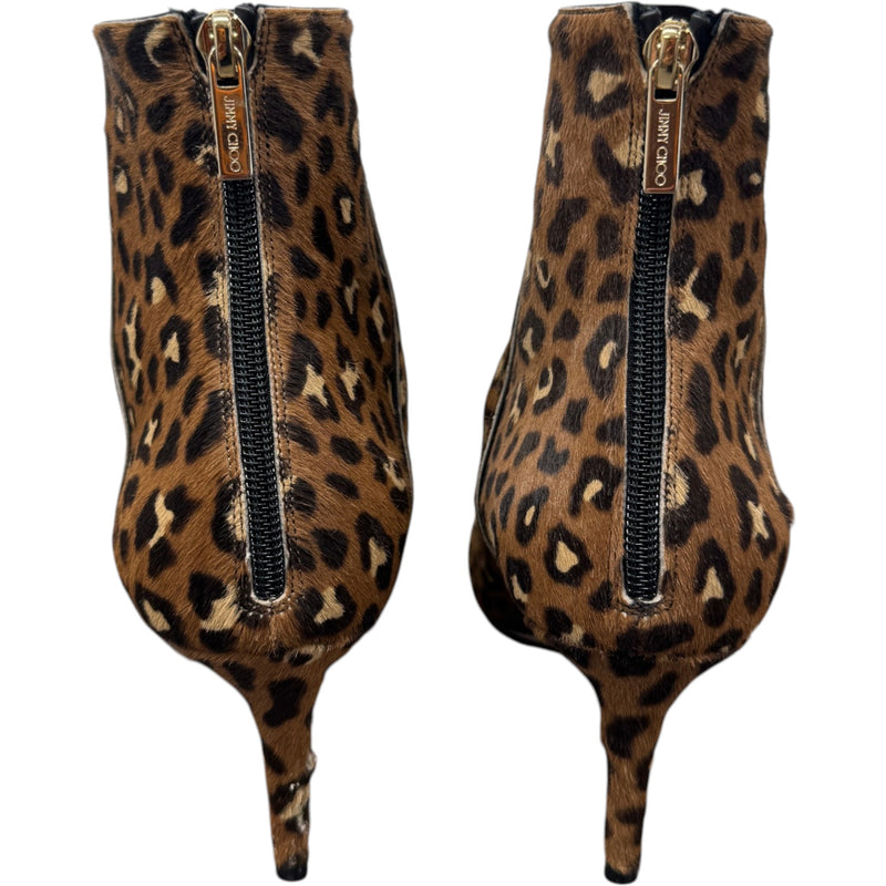 Women's Leopard Logo Print Boots Brown Size UK 7 / EU 40
