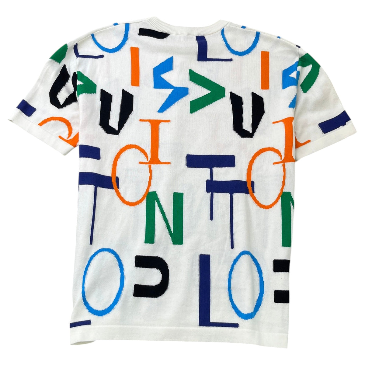 Men's LV Electric Intarsia Knit T-Shirt White Size XS - Photo 2