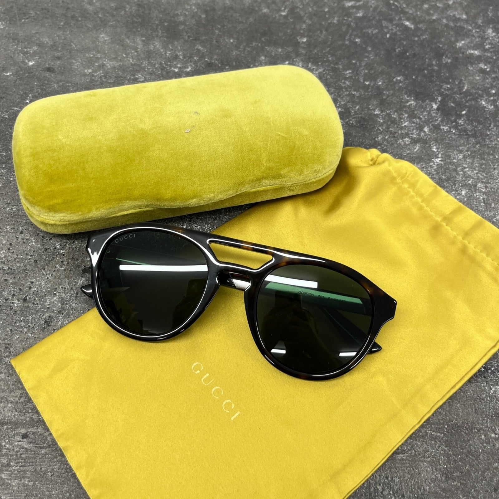 Men's GG0689S Sunglasses Brown - Photo 9