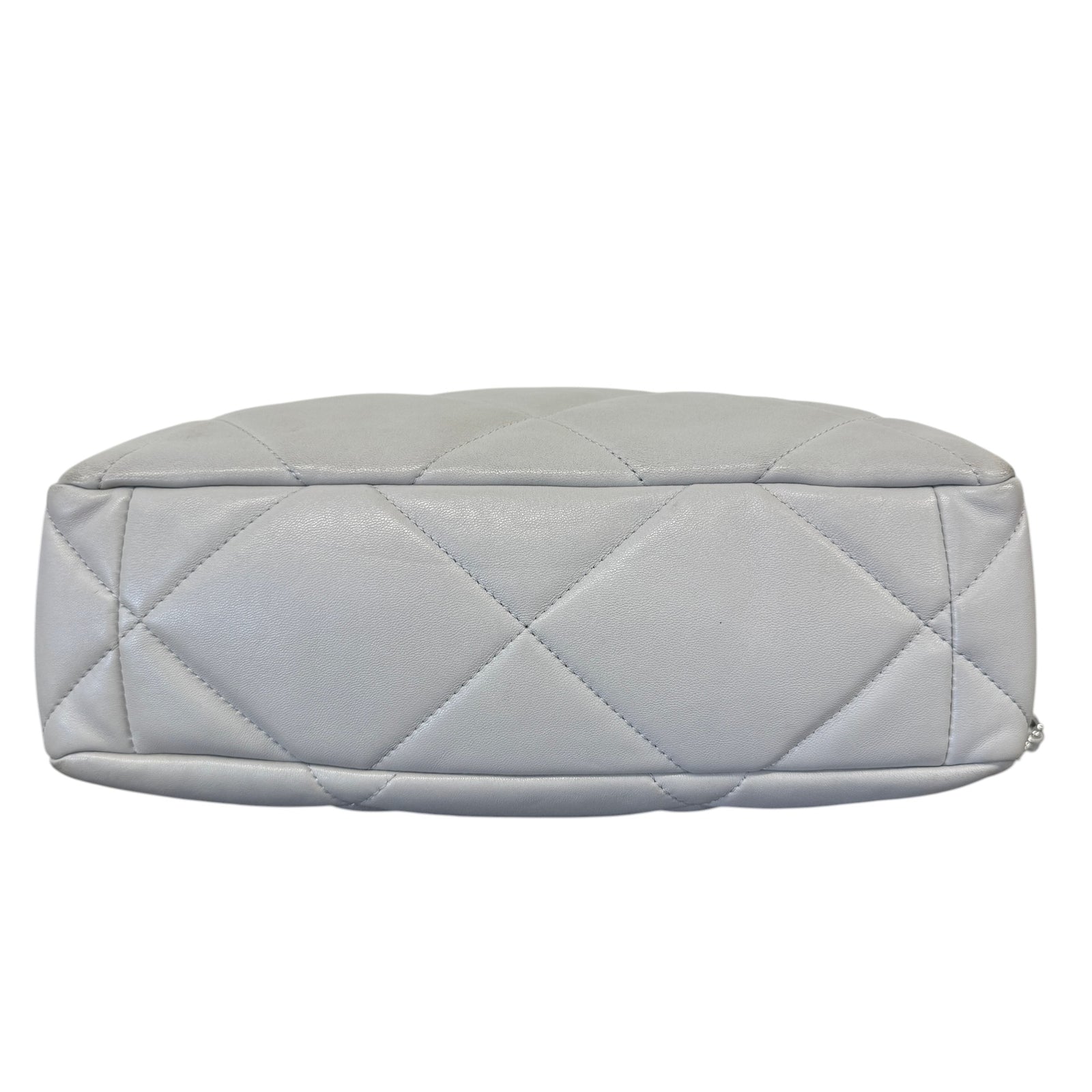Women's Goatskin Quilted Medium 19 Flap Bag Grey - Photo 9