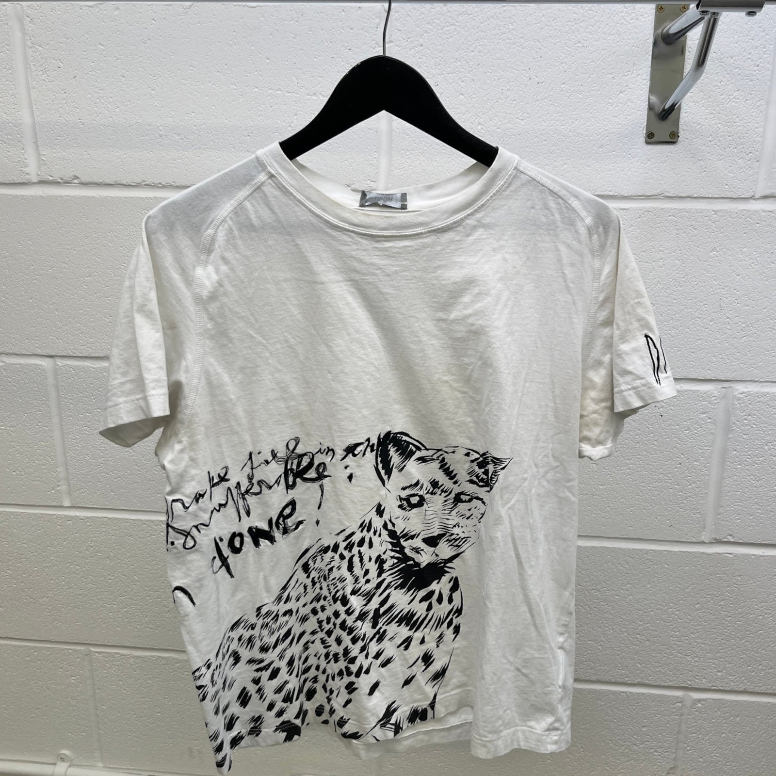 Men's Leopard Graphic T-Shirt White Size L - Photo 9