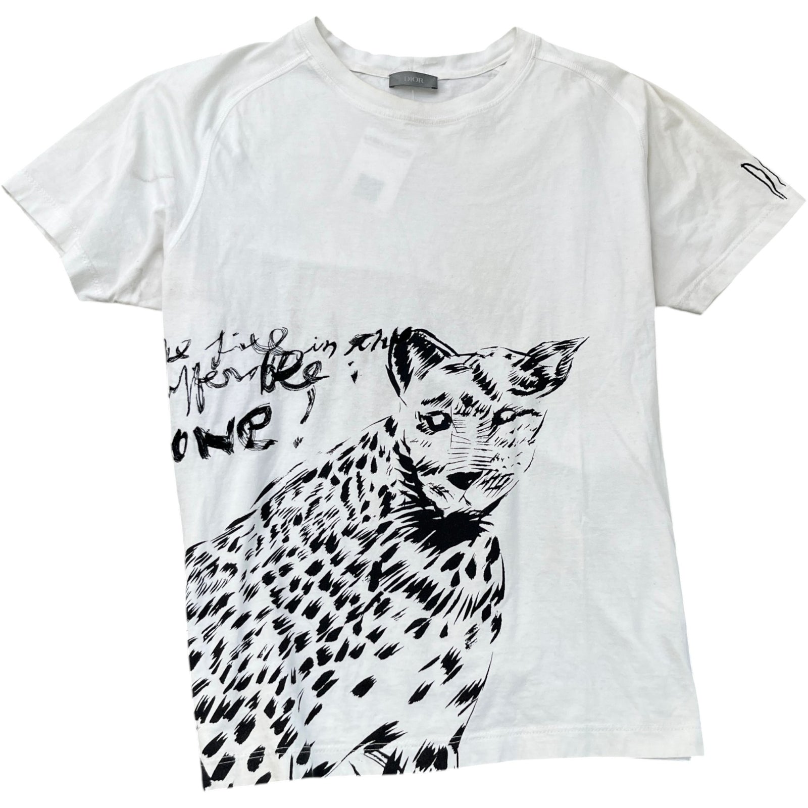 Men's Leopard Graphic T-Shirt White Size L - Photo 1