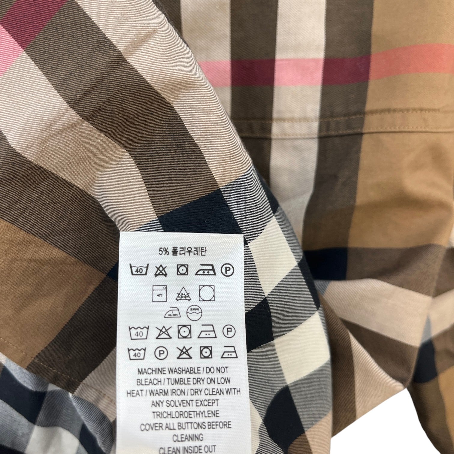 Men's Check Long Sleeve Shirt Beige Size XL - Photo 7