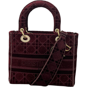 Women's Medium Lady Dior Bag Burgundy