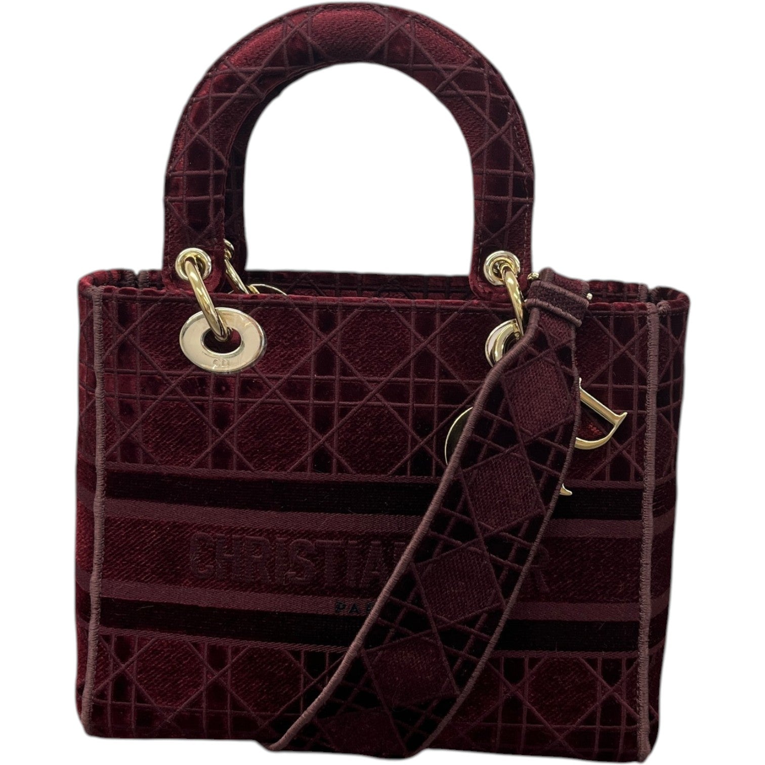 Women's Medium Lady Dior Bag Burgundy - Photo 1