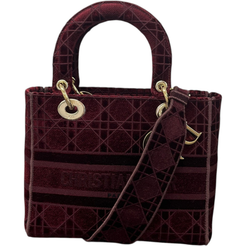 Women's Medium Lady Dior Bag Burgundy
