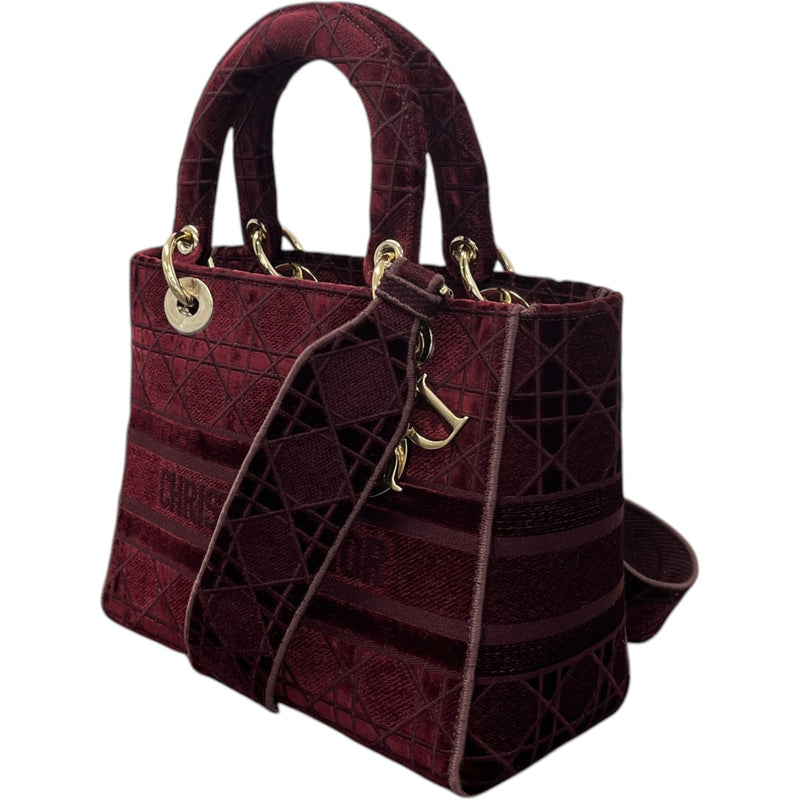 Women's Medium Lady Dior Bag Burgundy