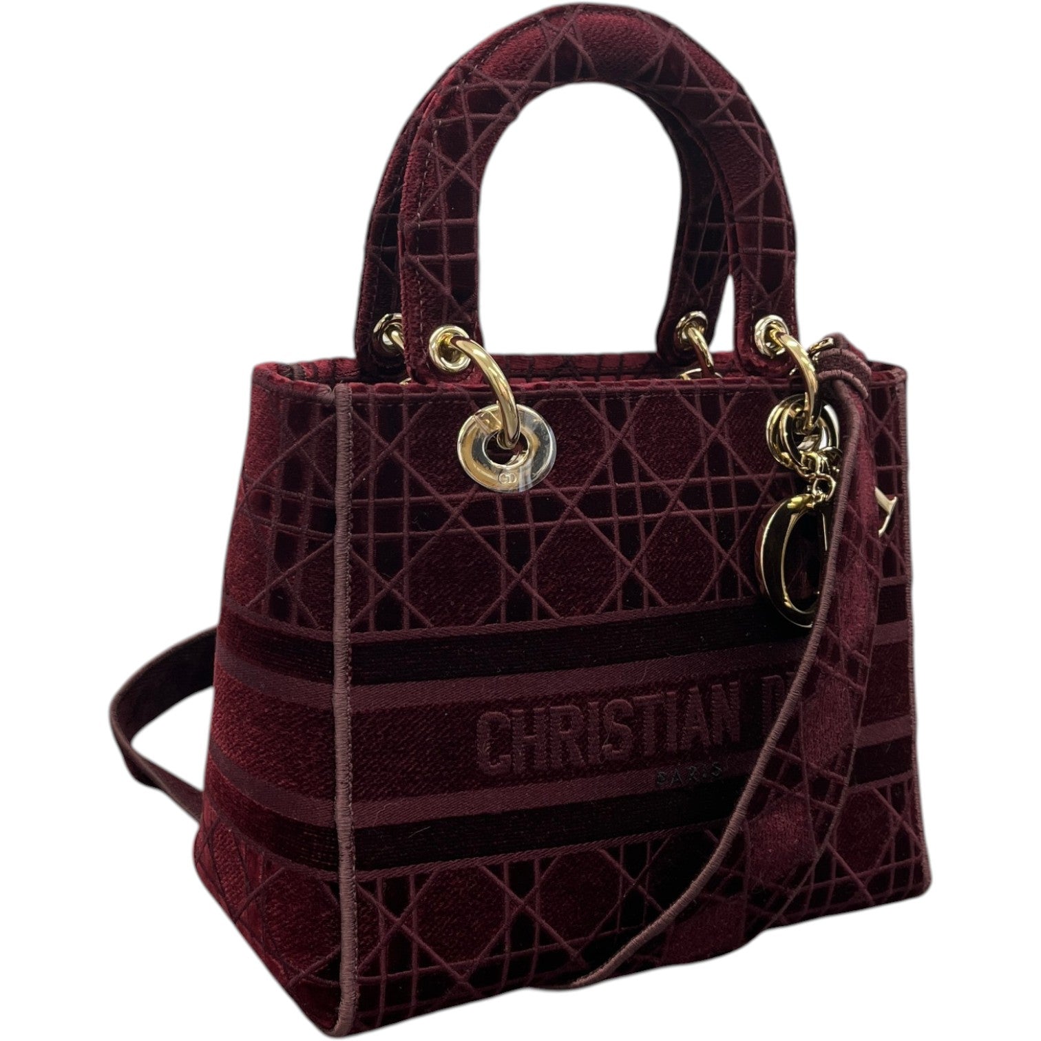 Women's Medium Lady Dior Bag Burgundy - Photo 4