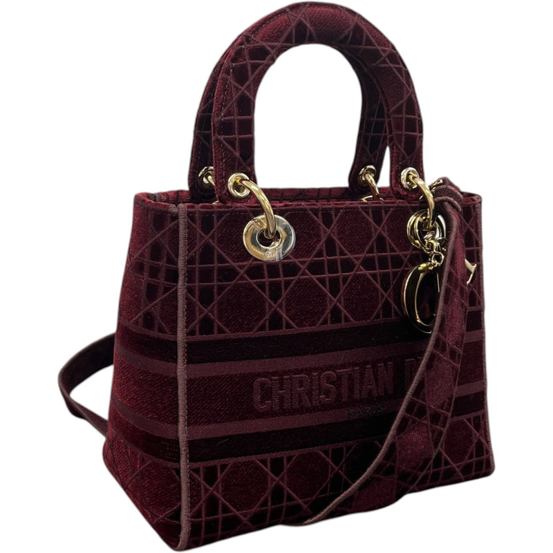 Women's Medium Lady Dior Bag Burgundy