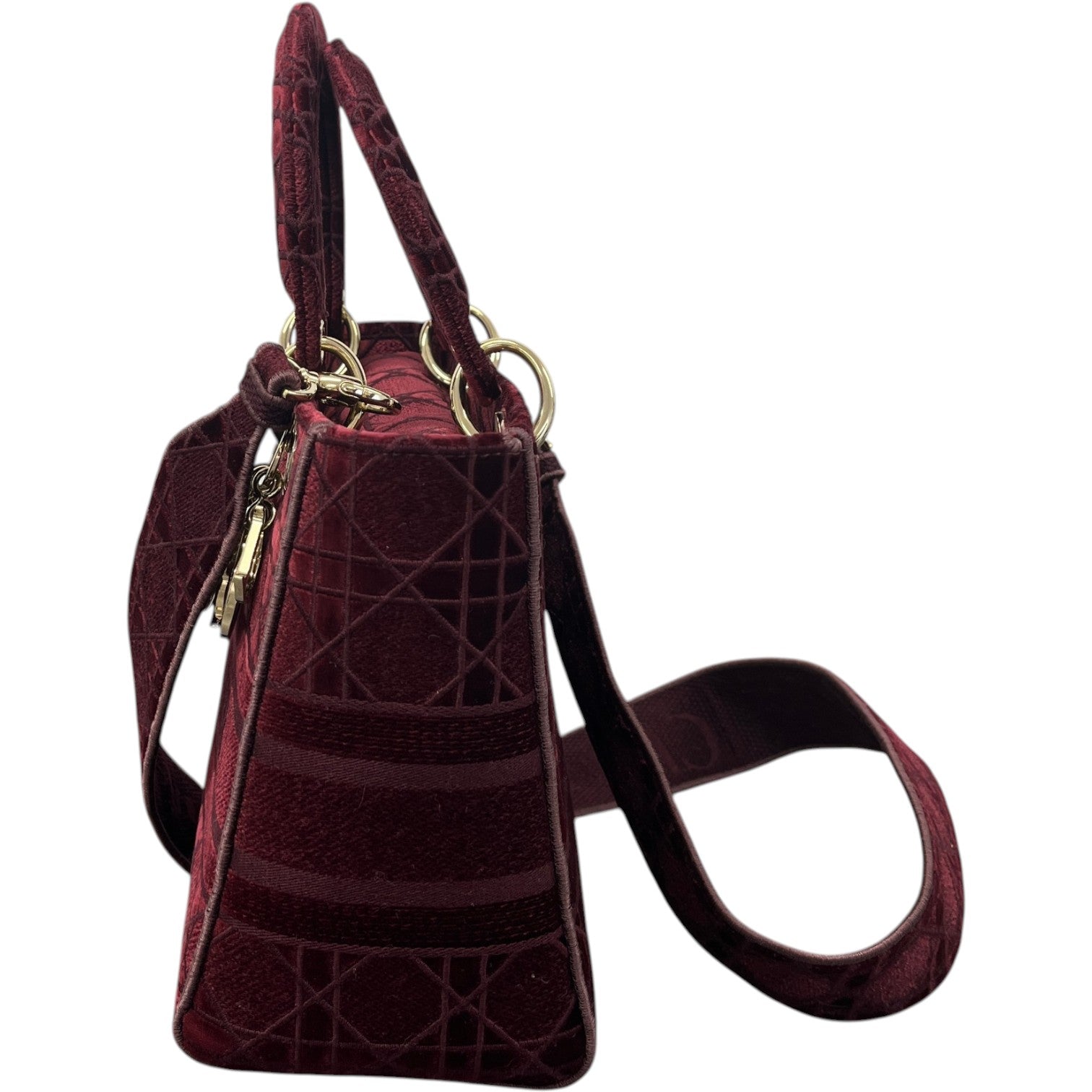 Women's Medium Lady Dior Bag Burgundy - Photo 6