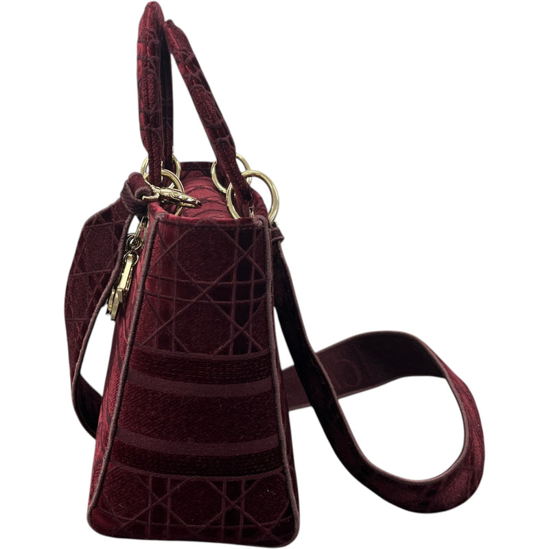 Women's Medium Lady Dior Bag Burgundy