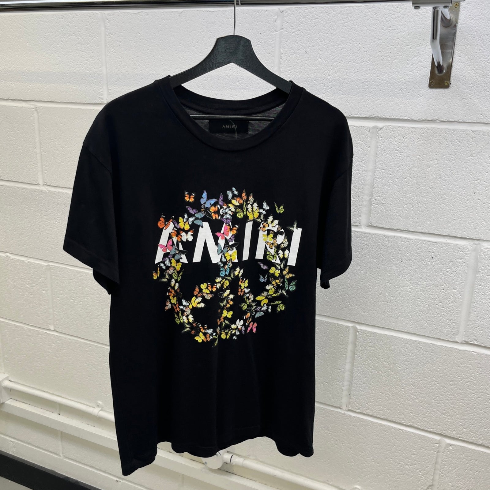 Men's Butterfly Logo Print T-Shirt Black Size S - Photo 8