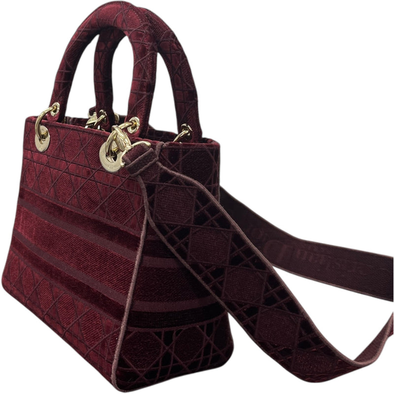 Women's Medium Lady Dior Bag Burgundy