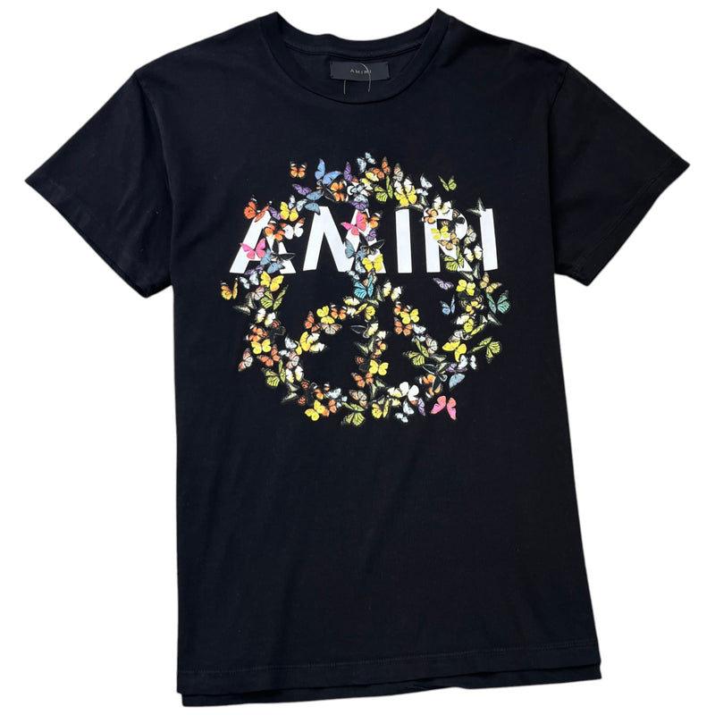 Men's Butterfly Logo Print T-Shirt Black Size S