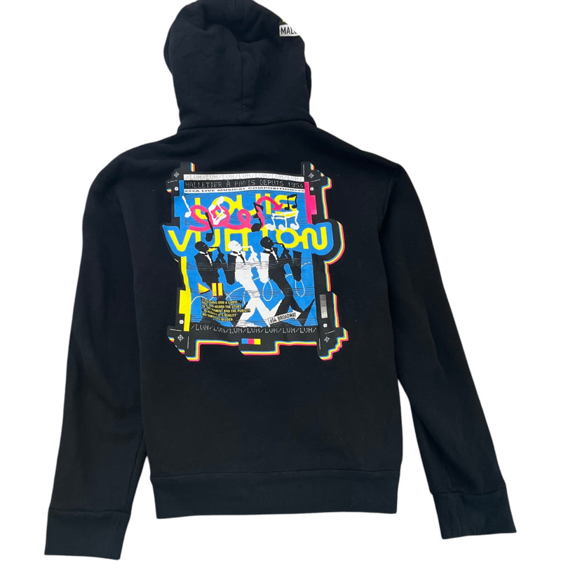 Men's Lv Malletier Zip Up Hoodie Black Size XL