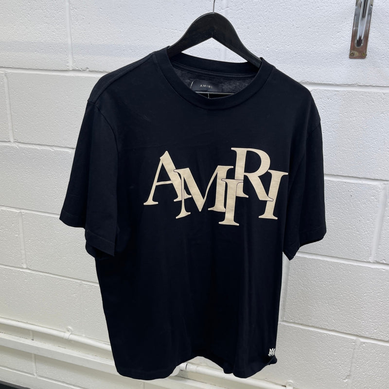 Men's Logo Print T-Shirt Black Size XL