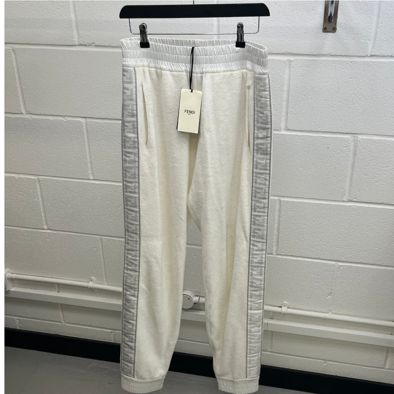 Men's Tape Logo Joggers White Size M