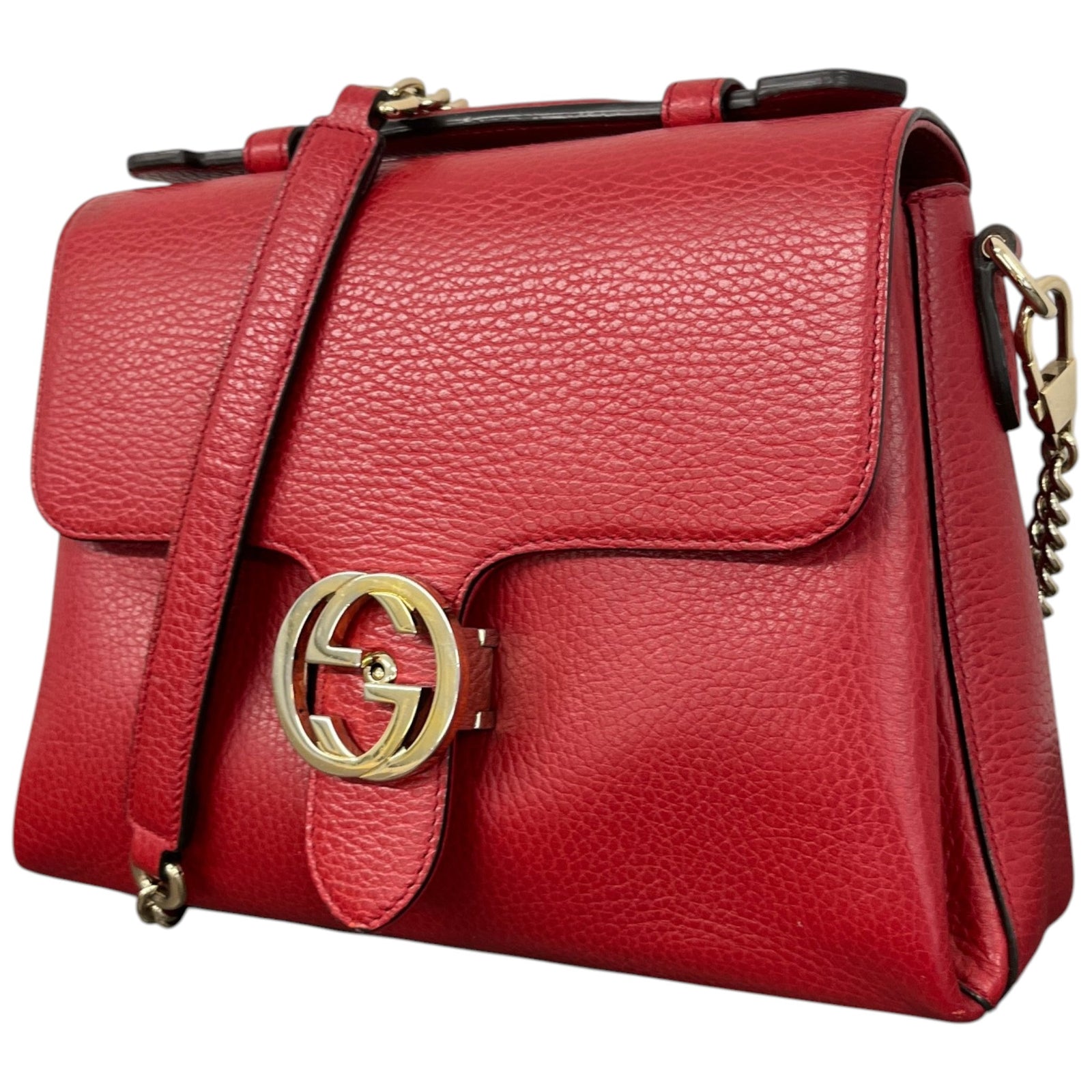 Women's Medium Interlocking G Crossbody Bag Red - Photo 5