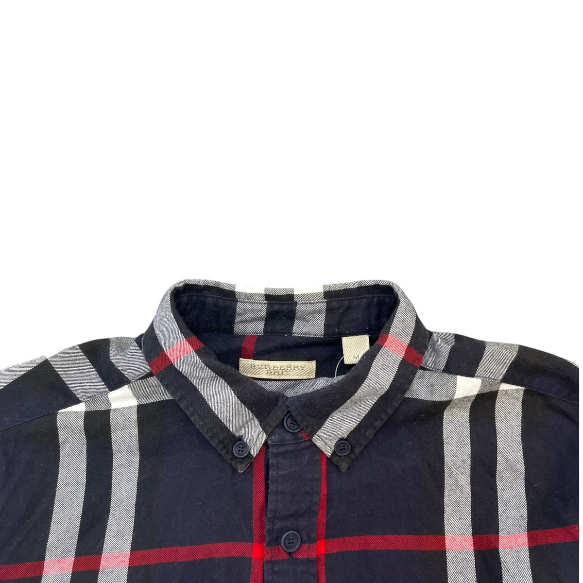 Men's Nova Check Long Sleeve Shirt Navy Size M - Photo 5