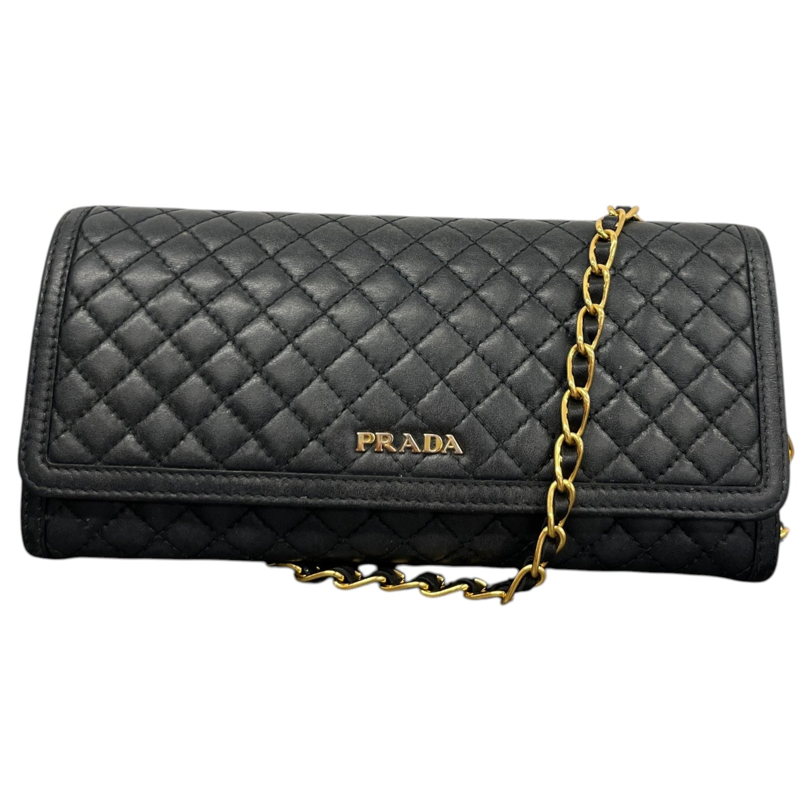 Women's Quited Wallet On Chain Crossbody Bag Black - Photo 1