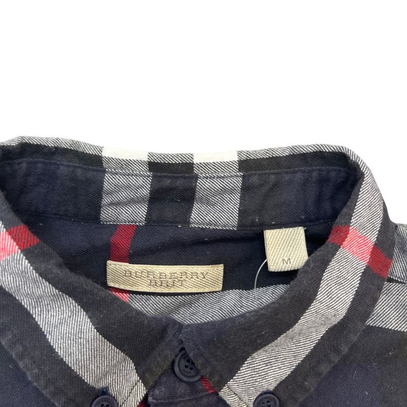 Men's Nova Check Long Sleeve Shirt Navy Size M