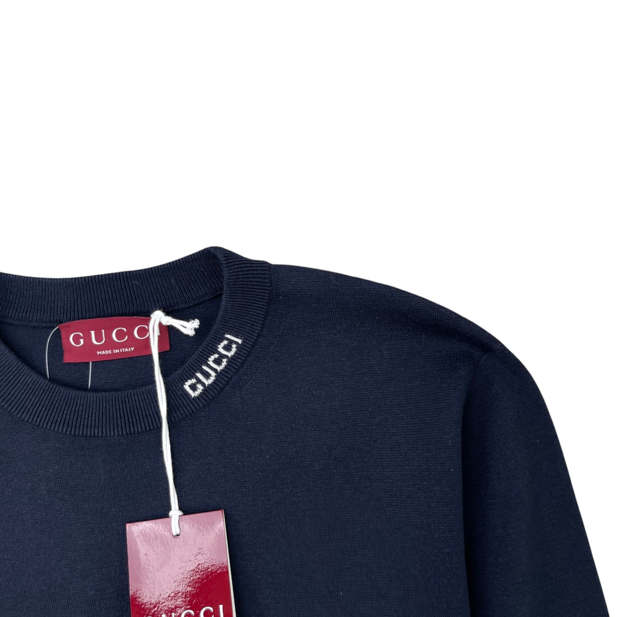 Men's Collar Logo Long Sleeve T-Shirt Navy Size M - Photo 5