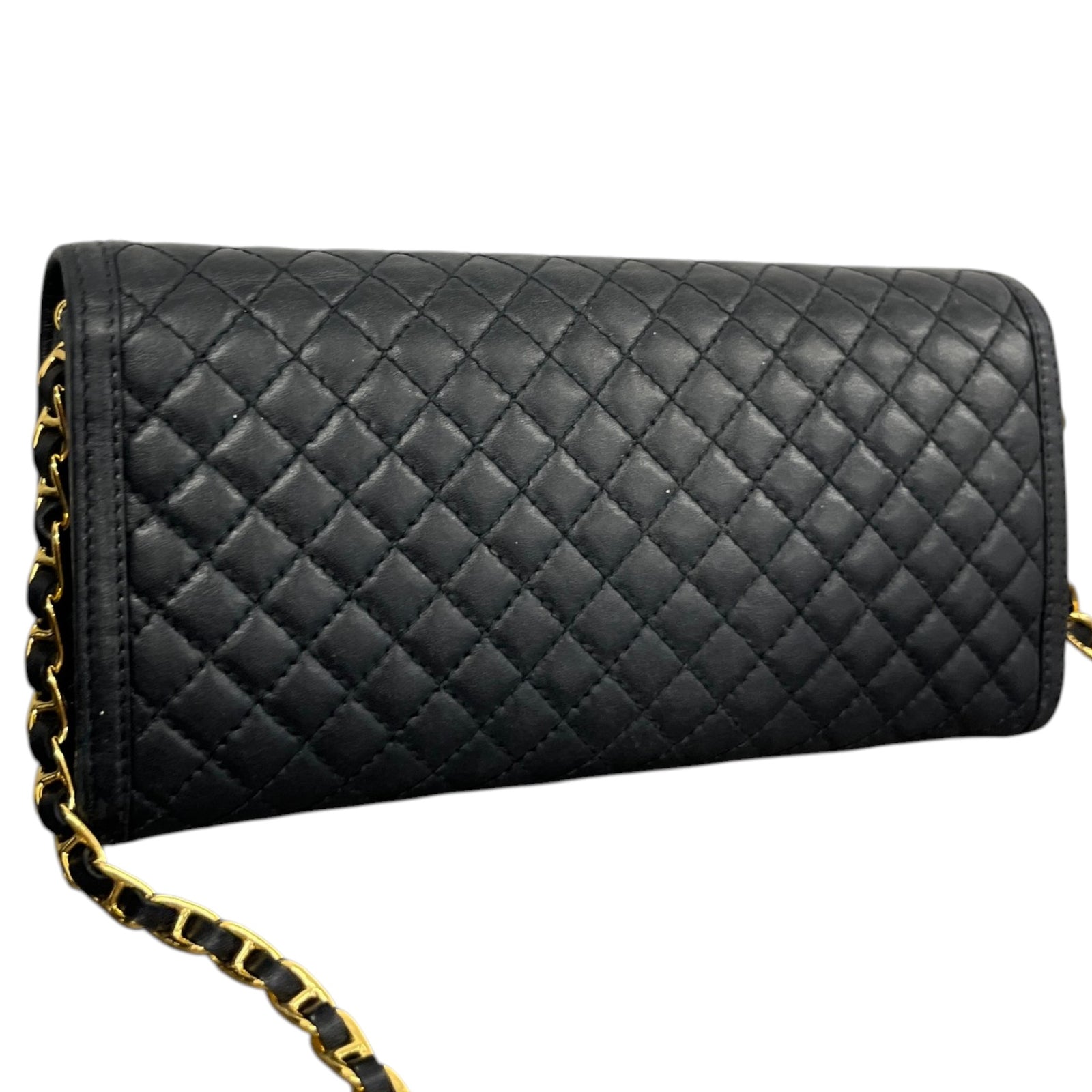 Women's Quited Wallet On Chain Crossbody Bag Black - Photo 8