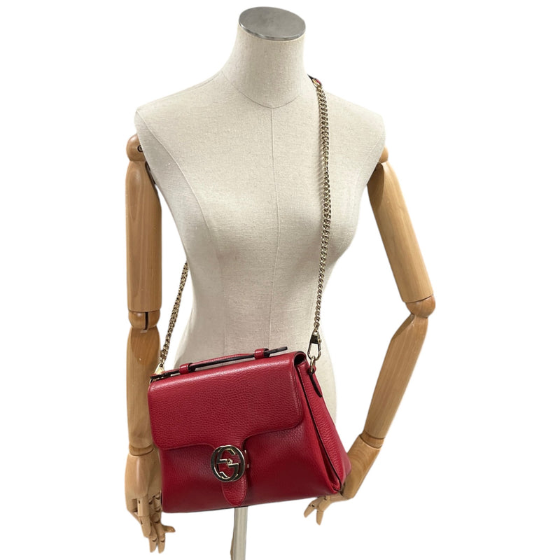 Women's Medium Interlocking G Crossbody Bag Red